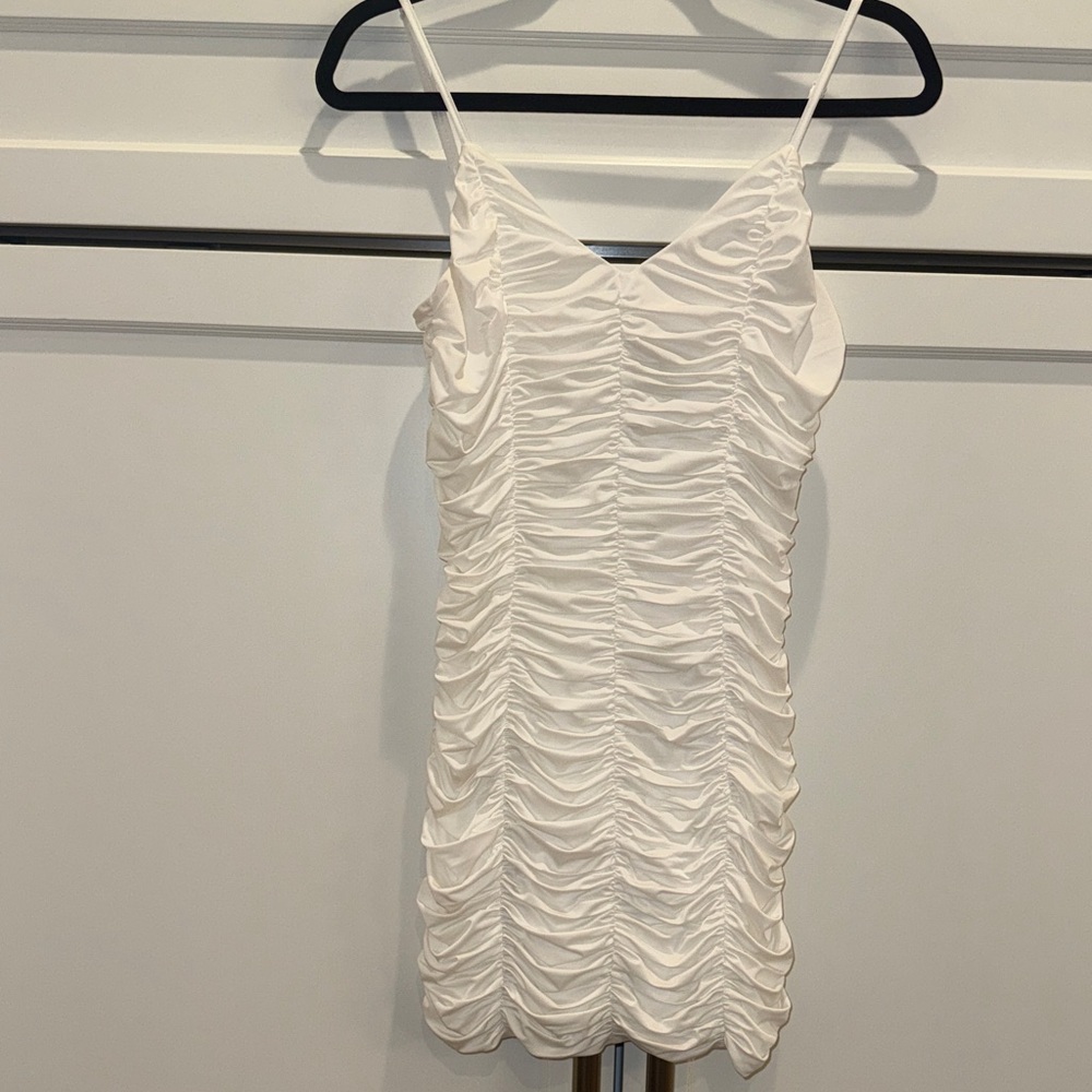 DO+BE White Ruched Mini Dress